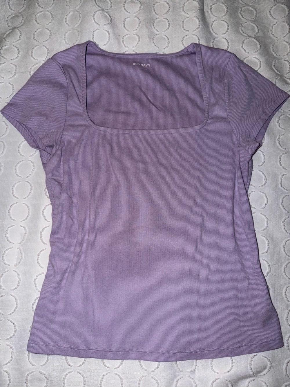 Old Navy Lavender Square Neck Short Sleeve Ribbed Tee